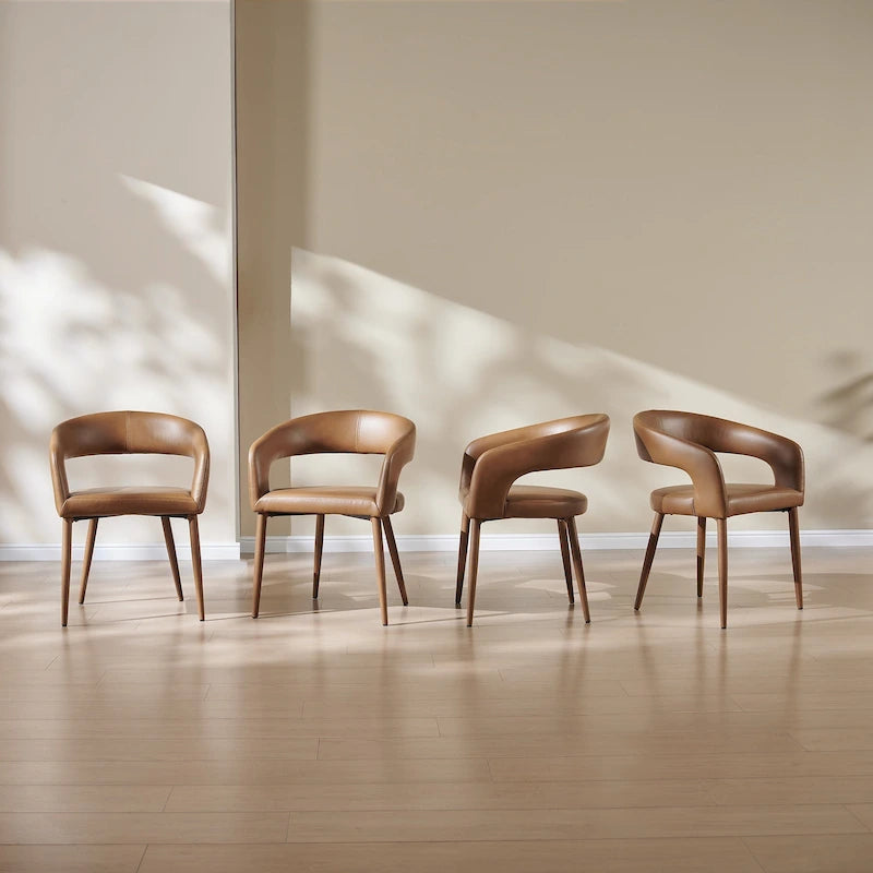 Chaise de salle à manger moderne Fort en similicuir (Lot de 4)