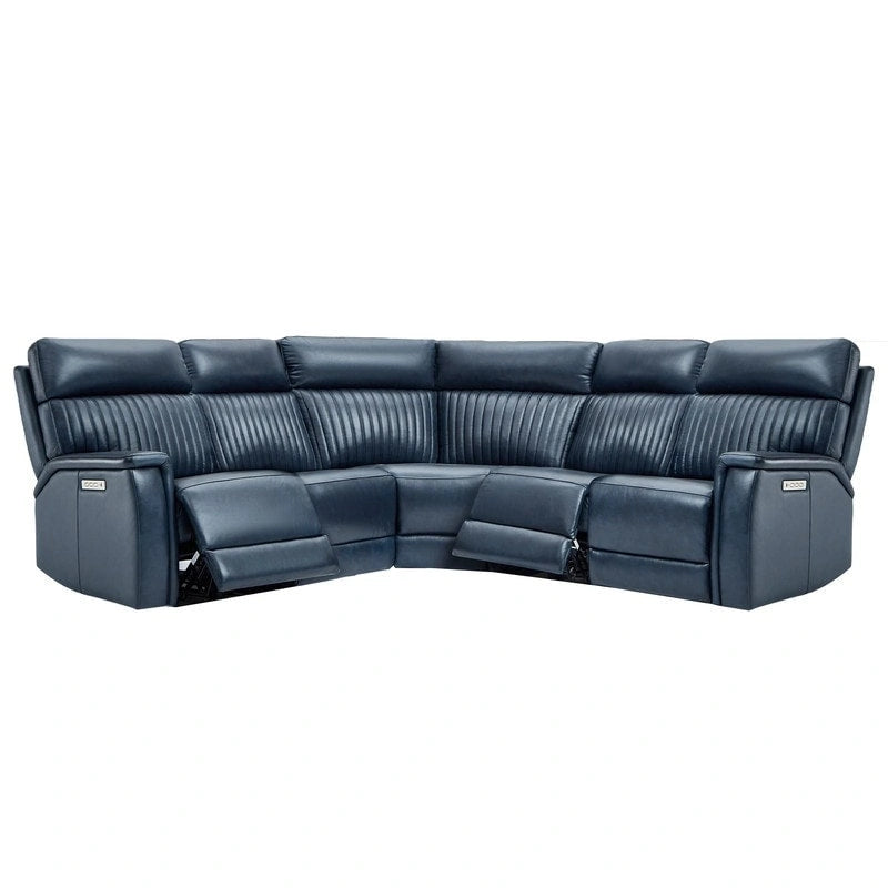Canapé sectionnel inclinable électrique Cole 105 W en cuir véritable avec ports USB et USB-C, fauteuil sans accoudoirs électrique