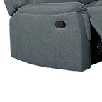 Canapé inclinable manuel Ammy, accoudoirs coussinés, 75 po, bois, faux lin gris