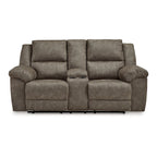 Causeuse inclinable manuelle double surdimensionnée Larson, similicuir marron