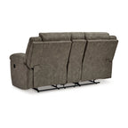 Causeuse inclinable manuelle double surdimensionnée Larson, similicuir marron