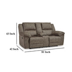 Causeuse inclinable manuelle double surdimensionnée Larson, similicuir marron