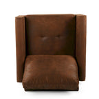 Fauteuil d'appoint Ada, dossier moelleux, conception en microfibre texturée marron
