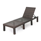 Jamia, chaise longue, osier marron, fer, dossier réglable, 195 cm