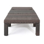 Jamia, chaise longue, osier marron, fer, dossier réglable, 195 cm