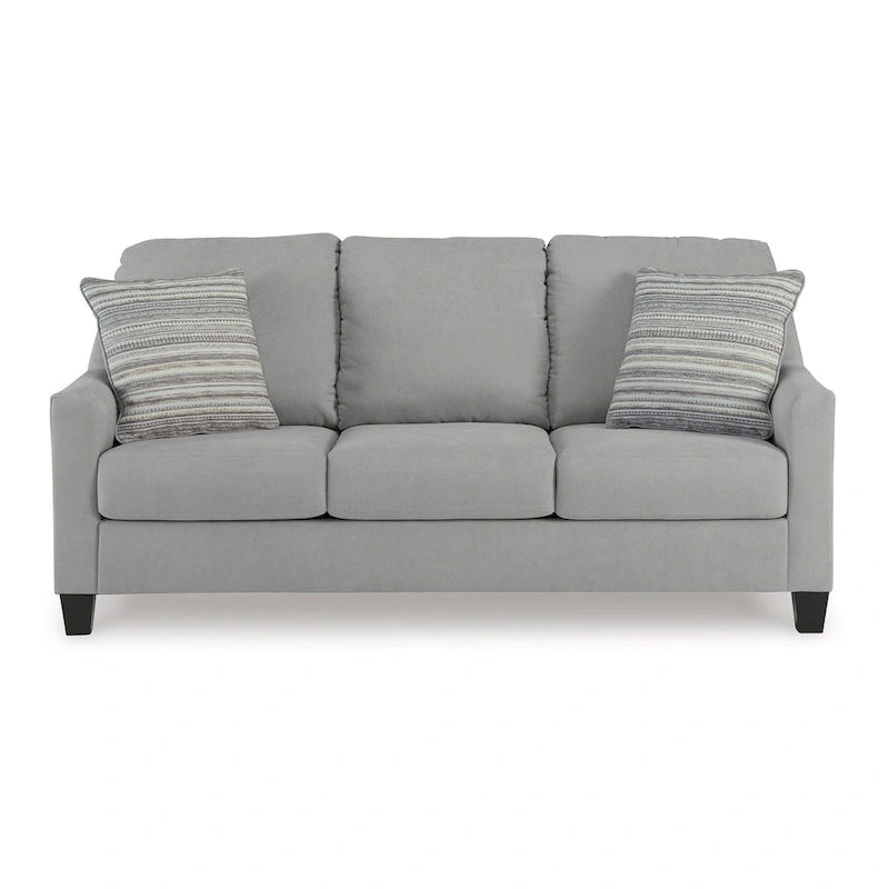 Canapé-lit Lebo Queen Size, gris, matelas pliant en mousse à mémoire de forme