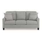 Canapé-lit Lebo Queen Size, gris, matelas pliant en mousse à mémoire de forme