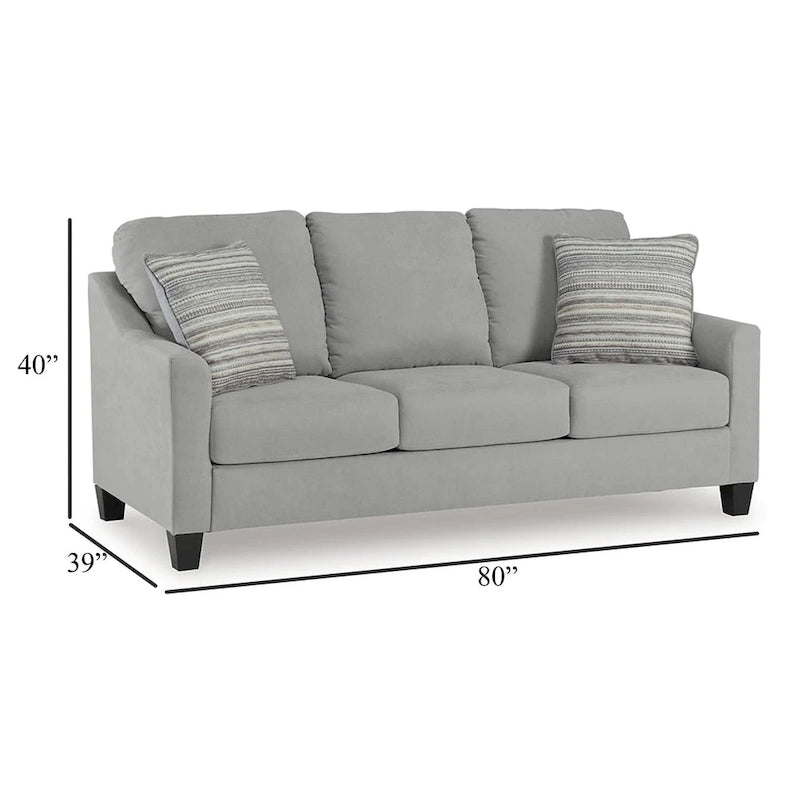 Canapé-lit Lebo Queen Size, gris, matelas pliant en mousse à mémoire de forme