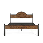 Cadre de lit plateforme rustique Queen Size avec tête et pied de lit en bois