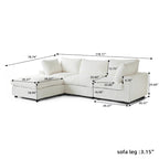 Grand canapé en peluche profonde Cloud, canapé modulable avec pouf