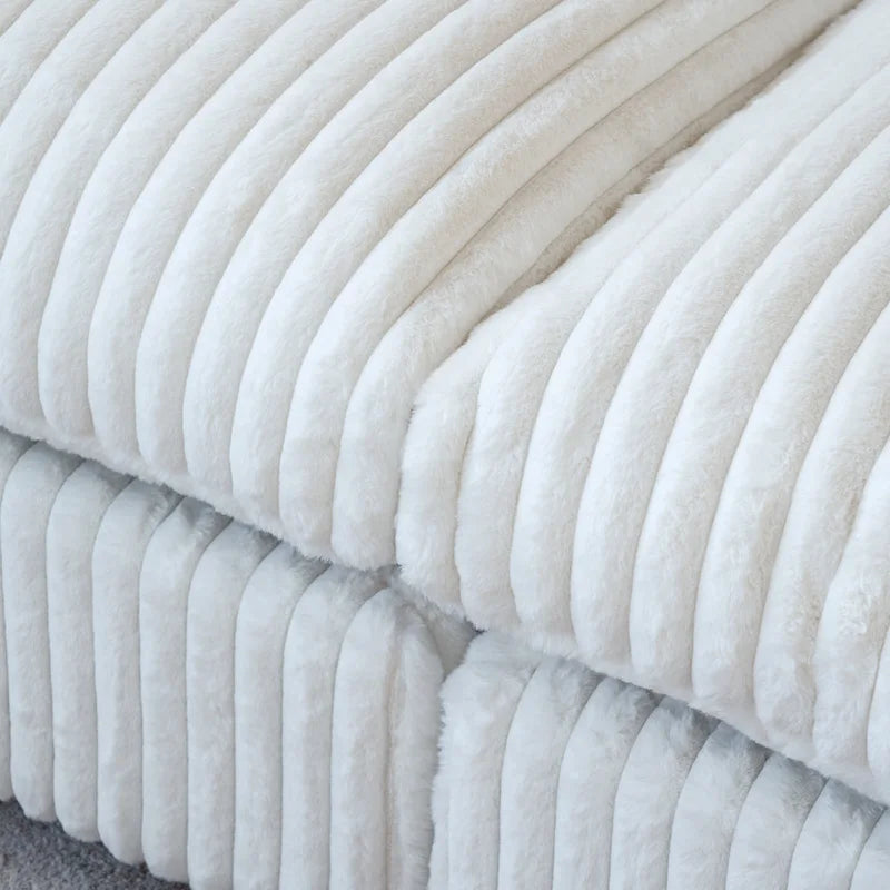 Grand canapé en peluche profonde Cloud, canapé modulable avec pouf