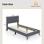 Base de lit double rembourrée Gymax avec matelas et capitonnage à boutons