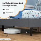 Base de lit double rembourrée Gymax avec matelas et capitonnage à boutons