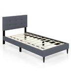 Base de lit double rembourrée Gymax avec matelas et capitonnage à boutons