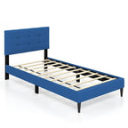 Base de lit double rembourrée Gymax avec matelas et capitonnage à boutons