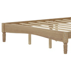 Lit plateforme en bois style rétro avec tête de lit en forme de gourde, Queen Size