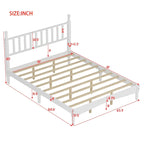 Lit plateforme en bois style rétro avec tête de lit en forme de gourde, Queen Size