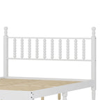 Lit plateforme en bois style rétro avec tête de lit en forme de gourde, Queen Size