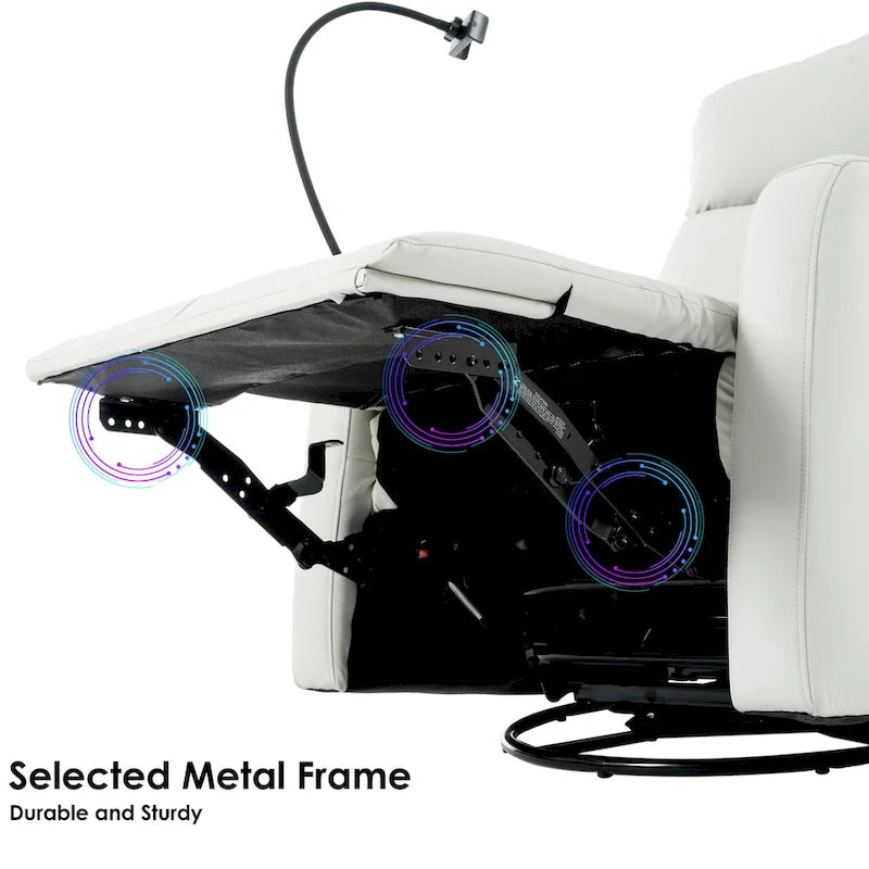 Fauteuil inclinable pivotant et basculant à 270 degrés avec ports USB, canapé inclinable électrique, sièges de cinéma maison en cuir