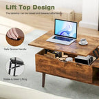 Tables en bois de rangement pour café Sweetcrispy avec plateau relevable