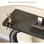 Console Argentée, Table d'entrée Miroir de 39 po pour Hall d'entrée