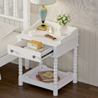 Table de chevet rétro, avec tiroir et étagère ouverte pour chambre à coucher
