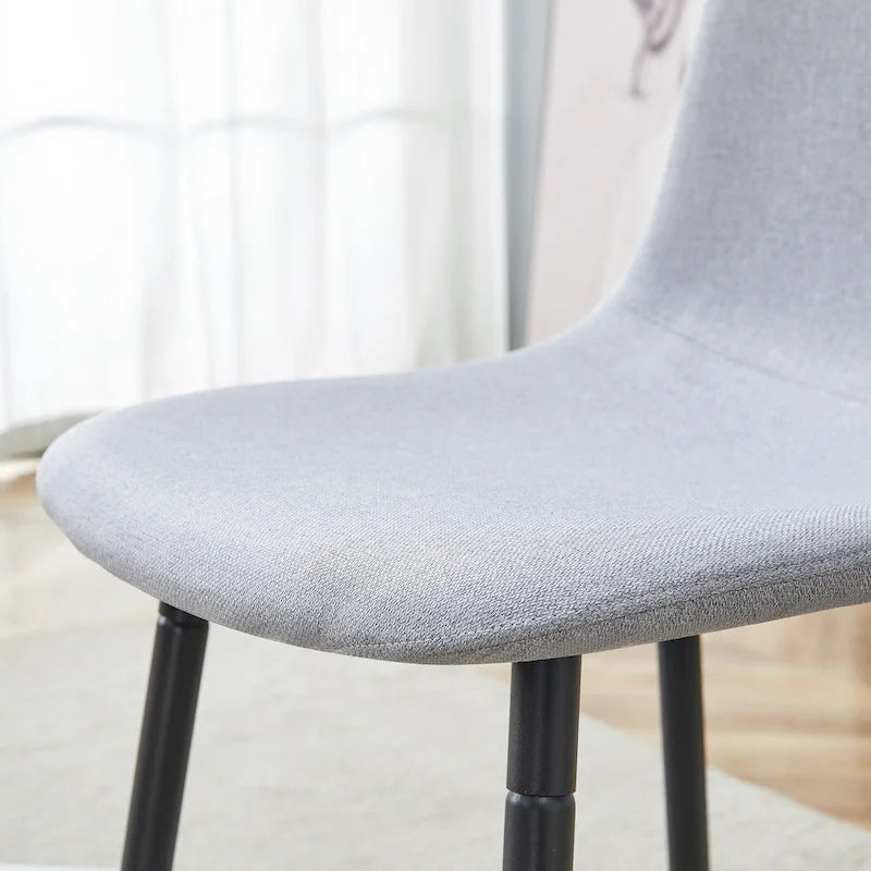 Ensemble de salle à manger 5 pièces, table de cuisine avec pieds carrés en forme de O, 4 chaises de salle à manger rembourrées pour 4 personnes
