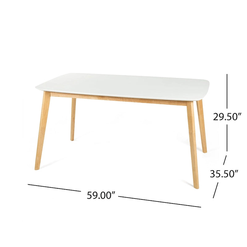 Ensemble de salle à manger 5 pièces en bois, comprenant une table à manger rectangulaire et 4 chaises rembourrées, pour la maison ou l'appartement