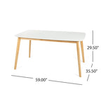Ensemble de salle à manger 5 pièces en bois, comprenant une table à manger rectangulaire et 4 chaises rembourrées, pour la maison ou l'appartement