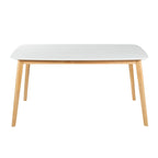 Ensemble de salle à manger 5 pièces en bois, comprenant une table à manger rectangulaire et 4 chaises rembourrées, pour la maison ou l'appartement