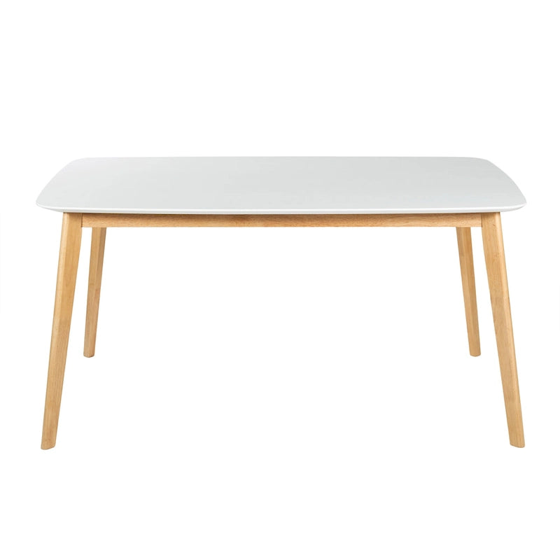 Ensemble de salle à manger 5 pièces en bois, comprenant une table à manger rectangulaire et 4 chaises rembourrées, pour la maison ou l'appartement