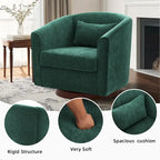 Fauteuil pivotant en chenille avec rotation à 360° et base en bois