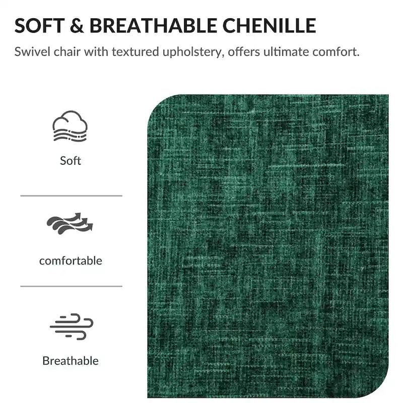Fauteuil pivotant en chenille avec rotation à 360° et base en bois