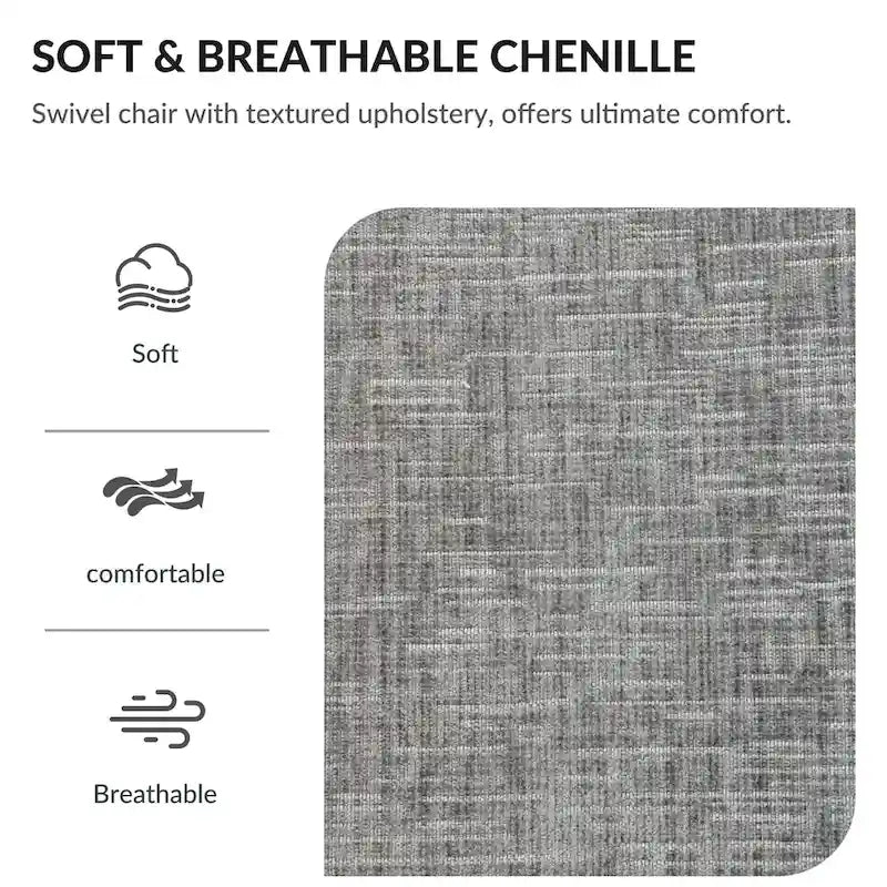 Fauteuil pivotant en chenille avec rotation à 360° et base en bois