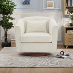 Fauteuil pivotant en chenille avec rotation à 360° et base en bois