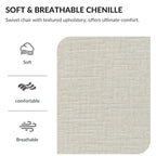 Fauteuil pivotant en chenille avec rotation à 360° et base en bois