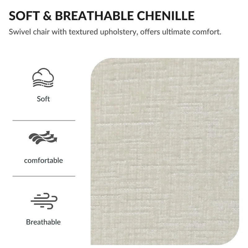 Fauteuil pivotant en chenille avec rotation à 360° et base en bois