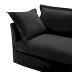 73,2 Canapé modulaire trois places en chenille avec housses amovibles lavables et plusieurs coussins