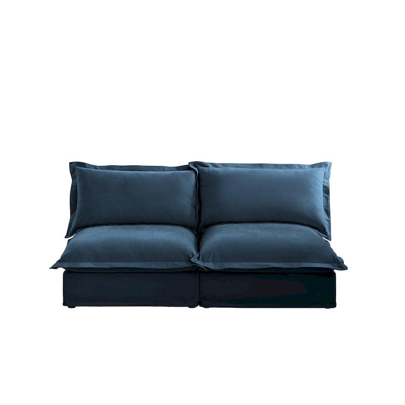 73,2 Canapé modulaire trois places en chenille avec housses amovibles lavables et plusieurs coussins