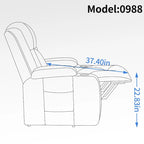 Fauteuil inclinable releveur électrique Lazy Boy, fauteuil de massage moderne à moteur unique avec chauffage lombaire, port de chargement USB, porte-gobelets