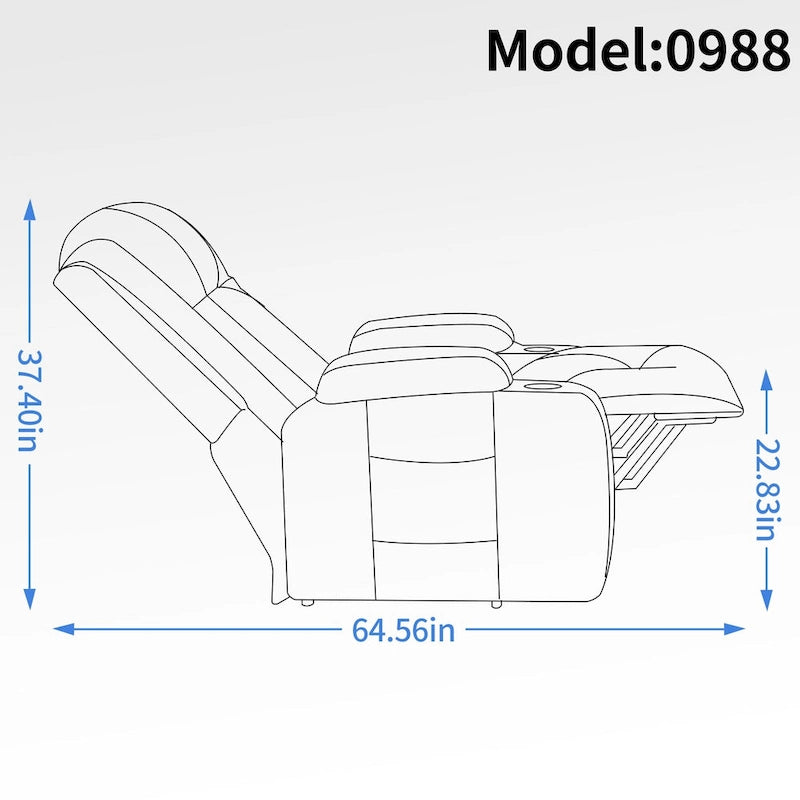 Fauteuil inclinable releveur électrique Lazy Boy, fauteuil de massage moderne à moteur unique avec chauffage lombaire, port de chargement USB, porte-gobelets