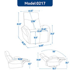 Fauteuil inclinable électrique pivotant et à bascule en cuir véritable 270 pour personnes âgées, canapé simple de salon avec support lombaire et accoudoirs roulés