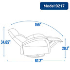 Fauteuil inclinable électrique pivotant et à bascule en cuir véritable 270 pour personnes âgées, canapé simple de salon avec support lombaire et accoudoirs roulés