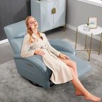 Fauteuil inclinable électrique pivotant et à bascule en cuir véritable 270 pour personnes âgées, canapé simple de salon avec support lombaire et accoudoirs roulés