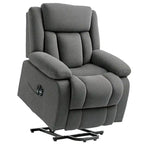 Fauteuil inclinable releveur électrique HOMCOM pour personnes âgées avec massage et chaleur, fauteuil de massage en tissu avec télécommandes