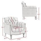 Lot de 2 fauteuils d'appoint capitonnés en cuir végétalien, fauteuil avec clous décoratifs