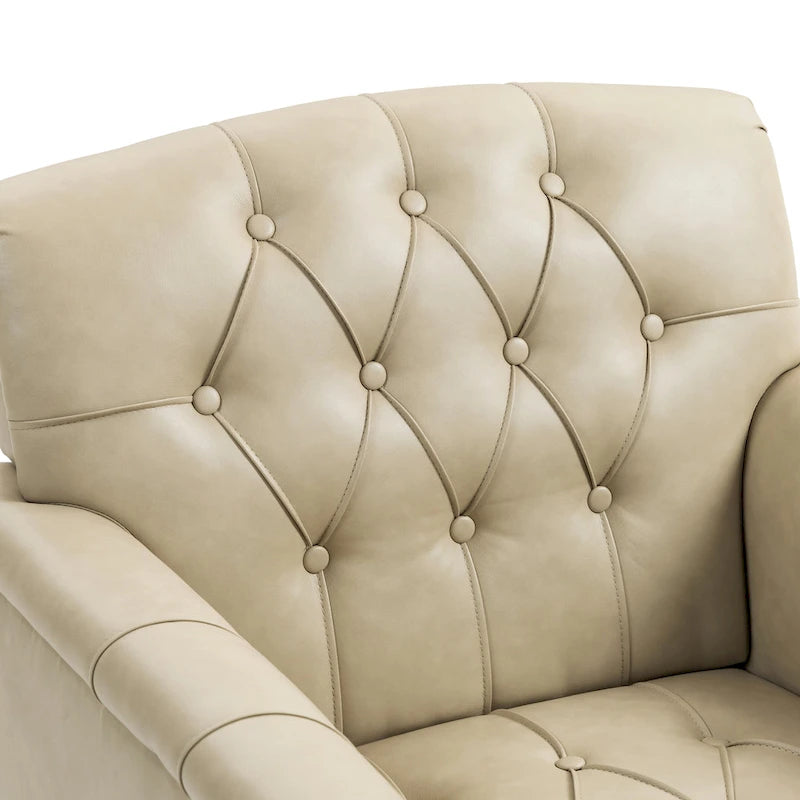 Lot de 2 fauteuils d'appoint capitonnés en cuir végétalien, fauteuil avec clous décoratifs