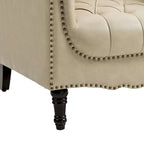 Lot de 2 fauteuils d'appoint capitonnés en cuir végétalien, fauteuil avec clous décoratifs