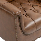 Lot de 2 fauteuils d'appoint capitonnés en cuir végétalien, fauteuil avec clous décoratifs