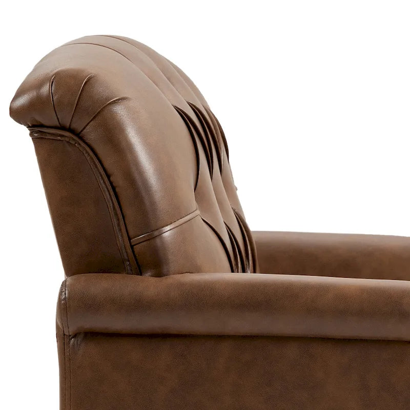Lot de 2 fauteuils d'appoint capitonnés en cuir végétalien, fauteuil avec clous décoratifs
